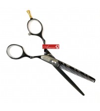 Ножиці перукарські філювальні SPL 90014- чорна серія рідкозубчасті